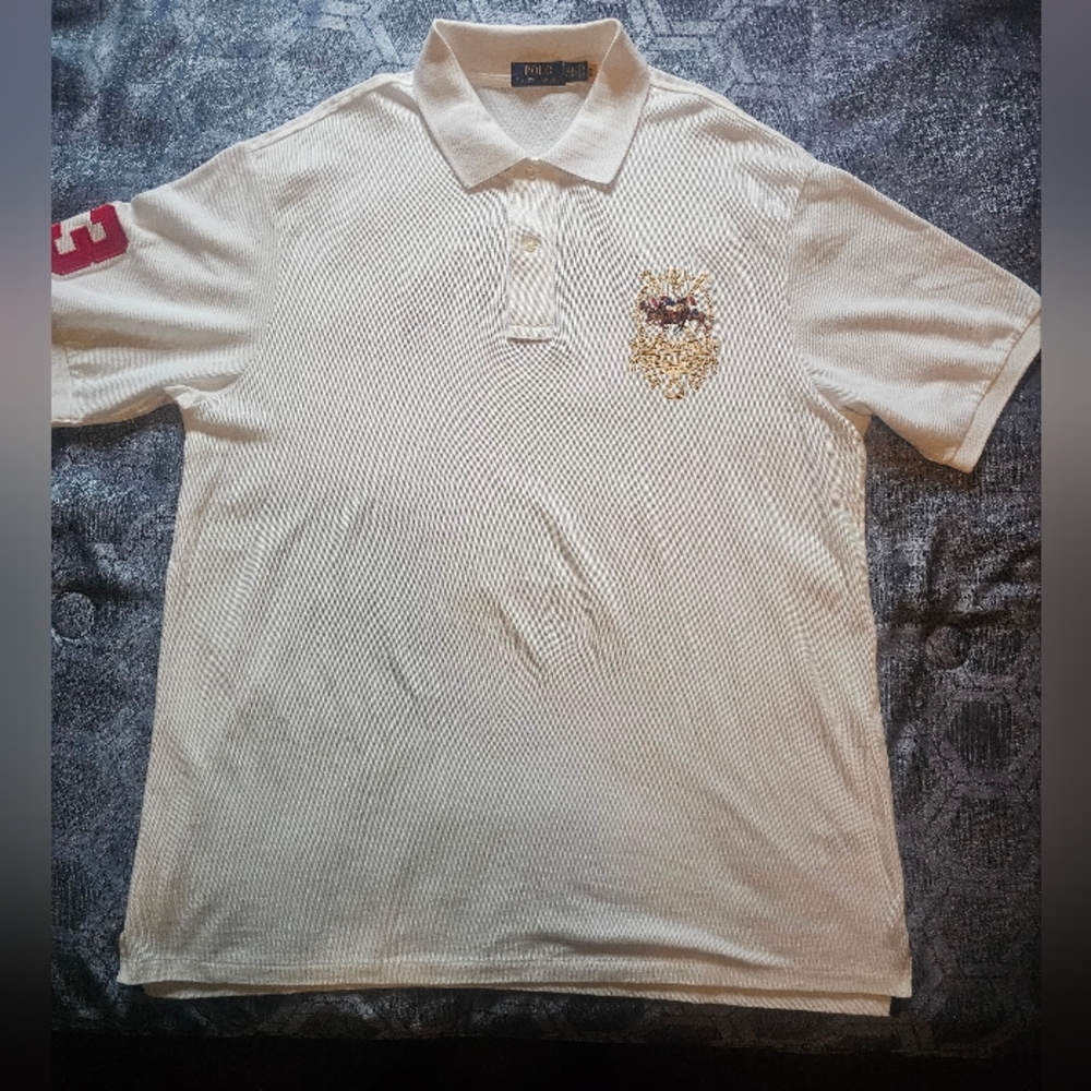 Polo by Ralph Lauren White Polo Shirt with Red Accent